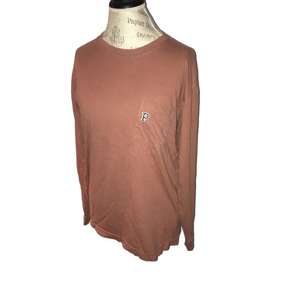 Victoria’s Secret PINK dusty rose long sleeved shirt with pocket and P emblem S - Picture 1 of 4